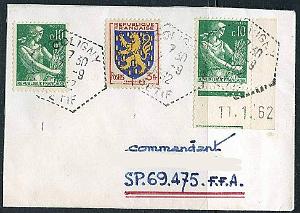 Lettre Commandant Schmitt 23- Coligny- Setif